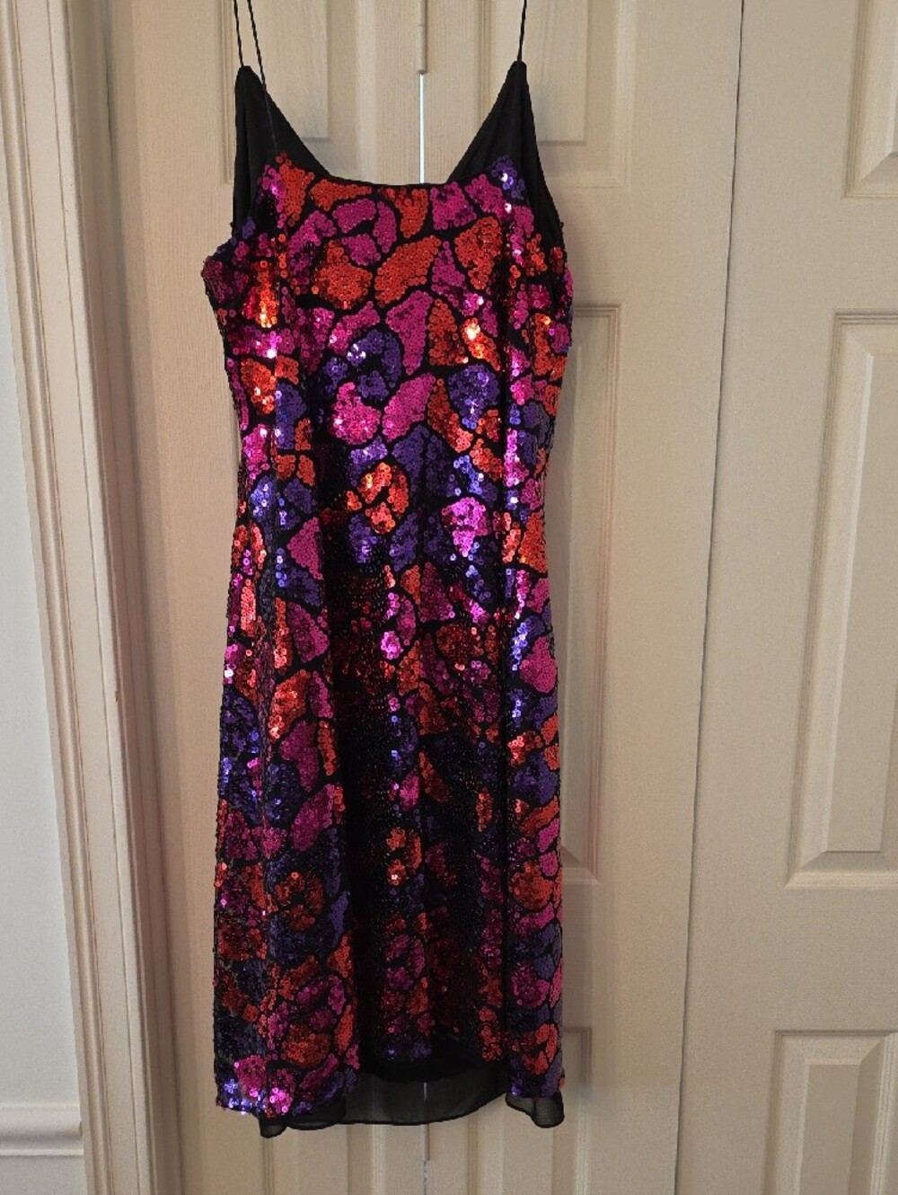 Hutch Sequin Midi Slip Dress in Purple and Pink-Red Mix - Picture 6 of 7